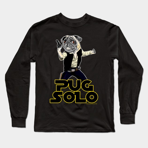 Pug Solo Long Sleeve T-Shirt by darklordpug